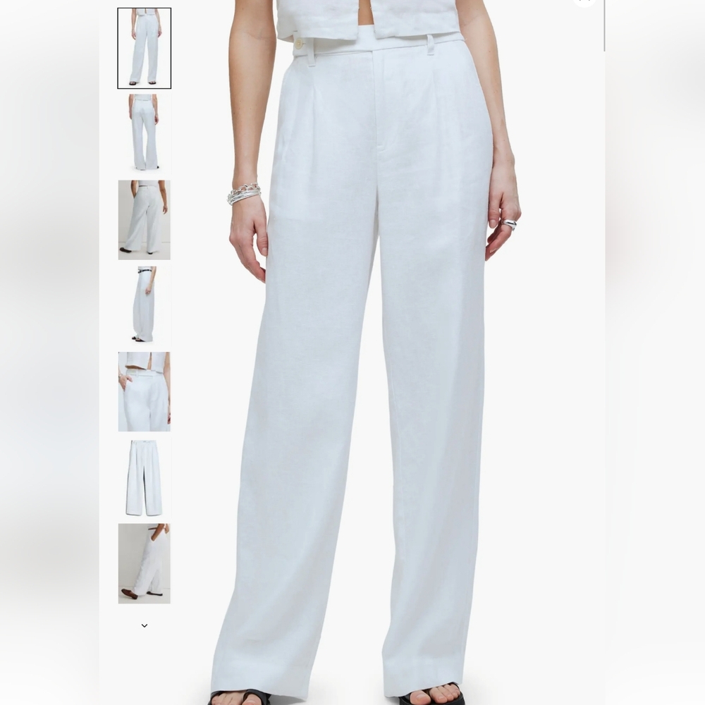 Madewell White Wide-Leg Pants
